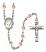 Saint John Baptist de la Salle Engravable Rosary with Pink Beads