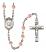 Saint Eugene de Mazenod Engravable Rosary with Pink Beads