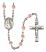 Saint Wenceslaus Engravable Rosary with Pink Beads