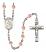 Saint Angela Merici Engravable Rosary with Pink Beads