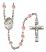 Our Lady of Good Counsel Engravable Rosary with Pink Beads