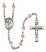 Saint Peter Nolasco Engravable Rosary with Pink Beads