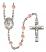 Saint Margaret of Cortona Engravable Rosary with Pink Beads