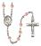 Saint Bede the Venerable Engravable Rosary with Pink Beads