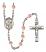 Saint Meinrad of Einsiedeln Engravable Rosary with Pink Beads