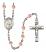 Saint Gianna Beretta Molla Engravable Rosary with Pink Beads