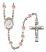 Saint Joseph Freinademetz Engravable Rosary with Pink Beads