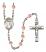 Saint Thomas A Becket Engravable Rosary with Pink Beads