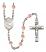 Saint Dunstan Engravable Rosary with Pink Beads