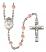 Saint Josephine Bakhita Engravable Rosary with Pink Beads