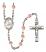 Saint Josemaria Escriva Engravable Rosary with Pink Beads