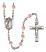 Saint Rocco Engravable Rosary with Pink Beads