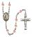 Saint Raymond of Penafort Engravable Rosary with Pink Beads