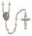 Our Lady of Assumption Engravable Rosary with Pink Beads