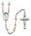 Saint Peter Canisius Engravable Rosary with Pink Beads