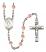 Saint Columbkille Engravable Rosary with Pink Beads