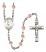 Saint Daniel Comboni Engravable Rosary with Pink Beads