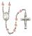 Saint Jeanne Chezard de Matel Engravable Rosary with Pink Beads