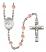 Saint Alphonsa of India Engravable Rosary with Pink Beads