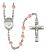 Saint Damien of Molokai Engravable Rosary with Pink Beads