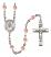 Our Lady Rosa Mystica Engravable Rosary with Pink Beads