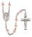 Saint Theodore Stratelates Engravable Rosary with Pink Beads