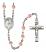 Saint Margaret Mary Alacoque Engravable Rosary with Pink Beads