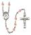 Saint Andre Bessette Engravable Rosary with Pink Beads