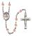 Saint Fabian Engravable Rosary with Pink Beads