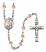 Saint Norbert of Xanten Engravable Rosary with Pink Beads