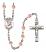 Saint Pius X Engravable Rosary with Pink Beads