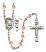 Saint Christopher and Football Rosary with Pink Beads