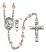 Saint Christopher and Soccer Rosary with Pink Beads