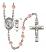 Saint Christopher and Hockey Rosary with Pink Beads