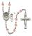 Saint Christopher and Choir Rosary with Pink Beads