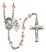 Guardian Angel and Football Rosary with Pink Beads