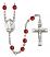 Saint Andrew the Apostle Engravable Rosary with Ruby Beads