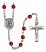 San Antonio Engravable Rosary with Ruby Beads