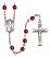 Saint Augustine Engravable Rosary with Ruby Beads