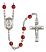 Saint Blaise Engravable Rosary with Ruby Beads