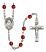 Saint Frances Cabrini Engravable Rosary with Ruby Beads