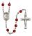 Saint Benjamin Engravable Rosary with Ruby Beads