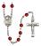 Saint Catherine of Siena Engravable Rosary with Ruby Beads