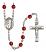 Saint Brendan the Navigator Engravable Rosary with Ruby Beads