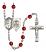 Saint Brendan The Navigator and Navy Rosary with Ruby Beads