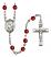 Saint Camillus of Lellis Engravable Rosary with Ruby Beads