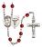 Saint Camillus of Lellis and Nurse Rosary with Ruby Beads