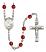 Saint Charles Borromeo Engravable Rosary with Ruby Beads