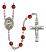 Saint Catherine Laboure Engravable Rosary with Ruby Beads