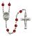 Saint Christopher Engravable Rosary with Ruby Beads